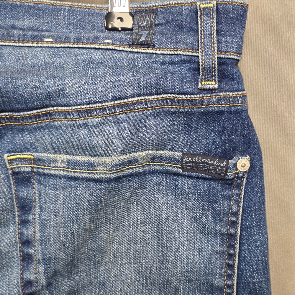 7 For All Mankind Jeans Women's High Rise Straight Leg Blue 32 - Picture 6 of 10